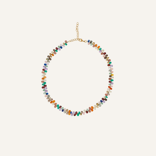 Collier pierres fines Multicolores à Briolette Arc-en-ciel - Candy