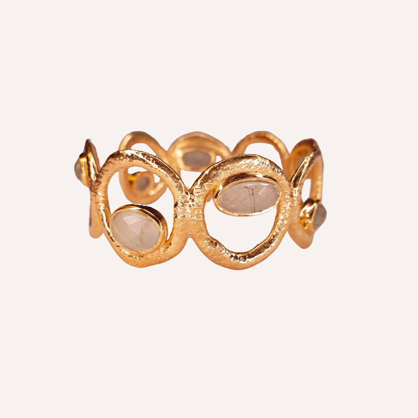 Bracelet jonc doré et Préhnite - Amasis