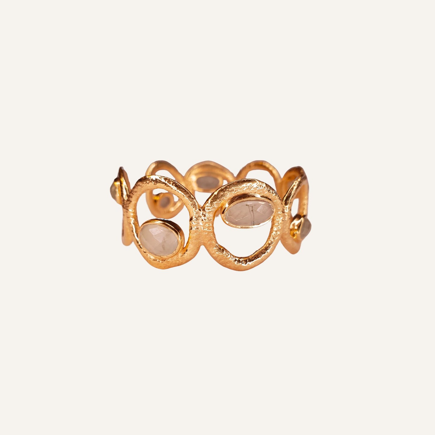 Bracelet jonc doré et Préhnite - Amasis