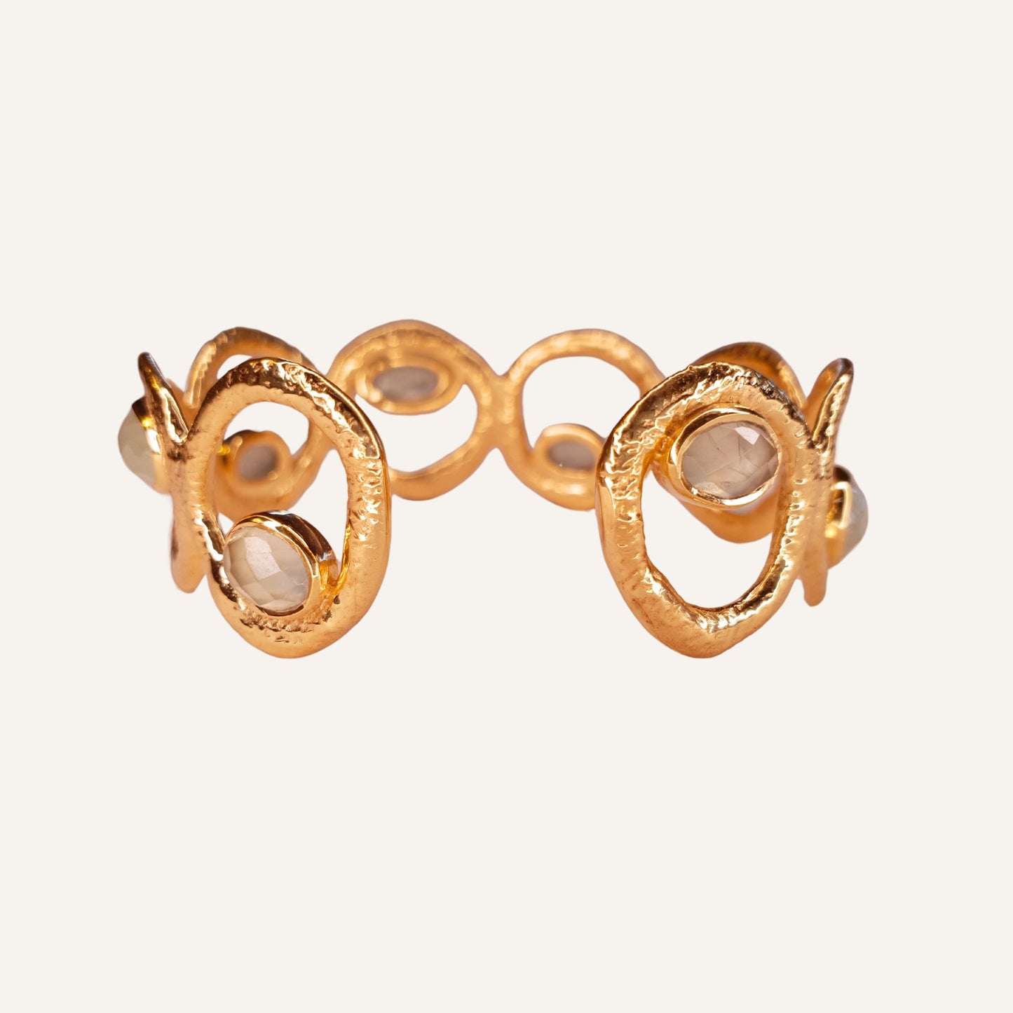 Bracelet jonc doré et Préhnite - Amasis