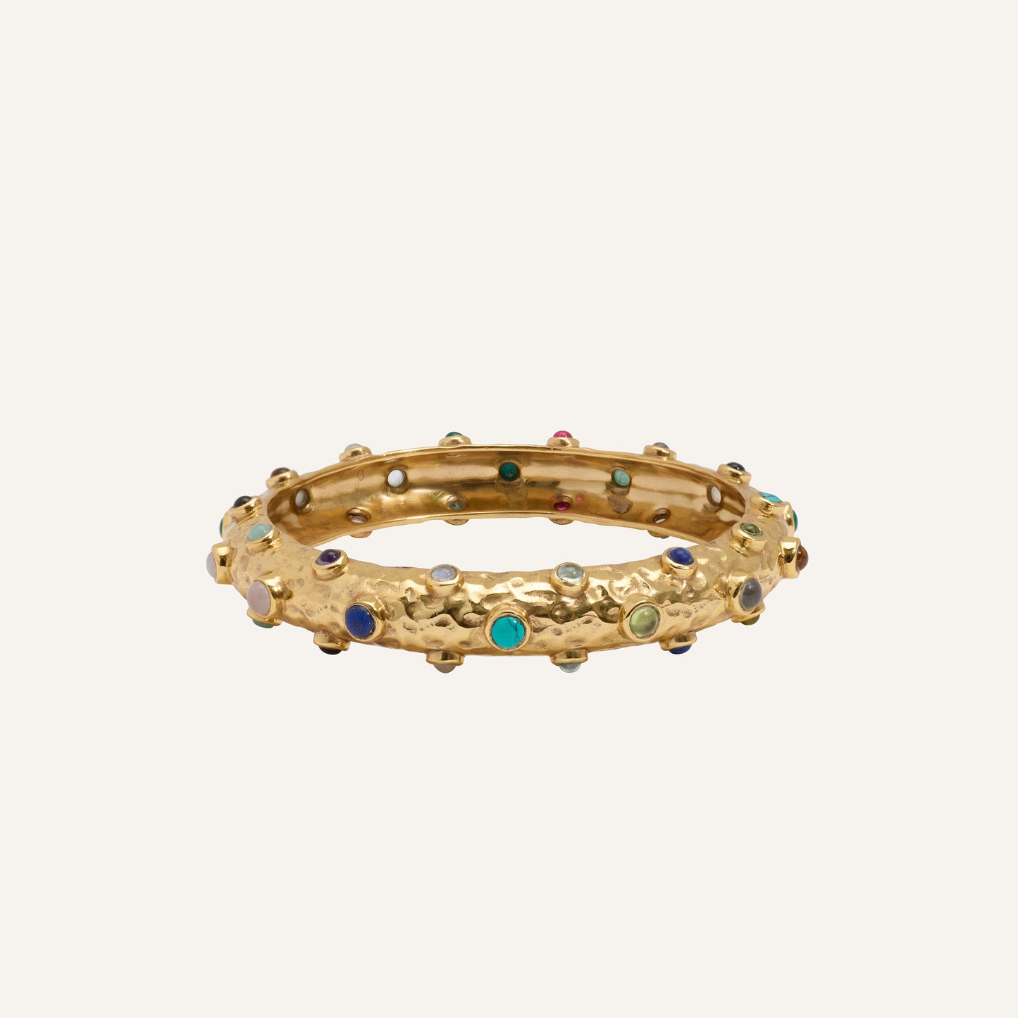 Bracelet jonc cabochons multi-pierres - Aqua