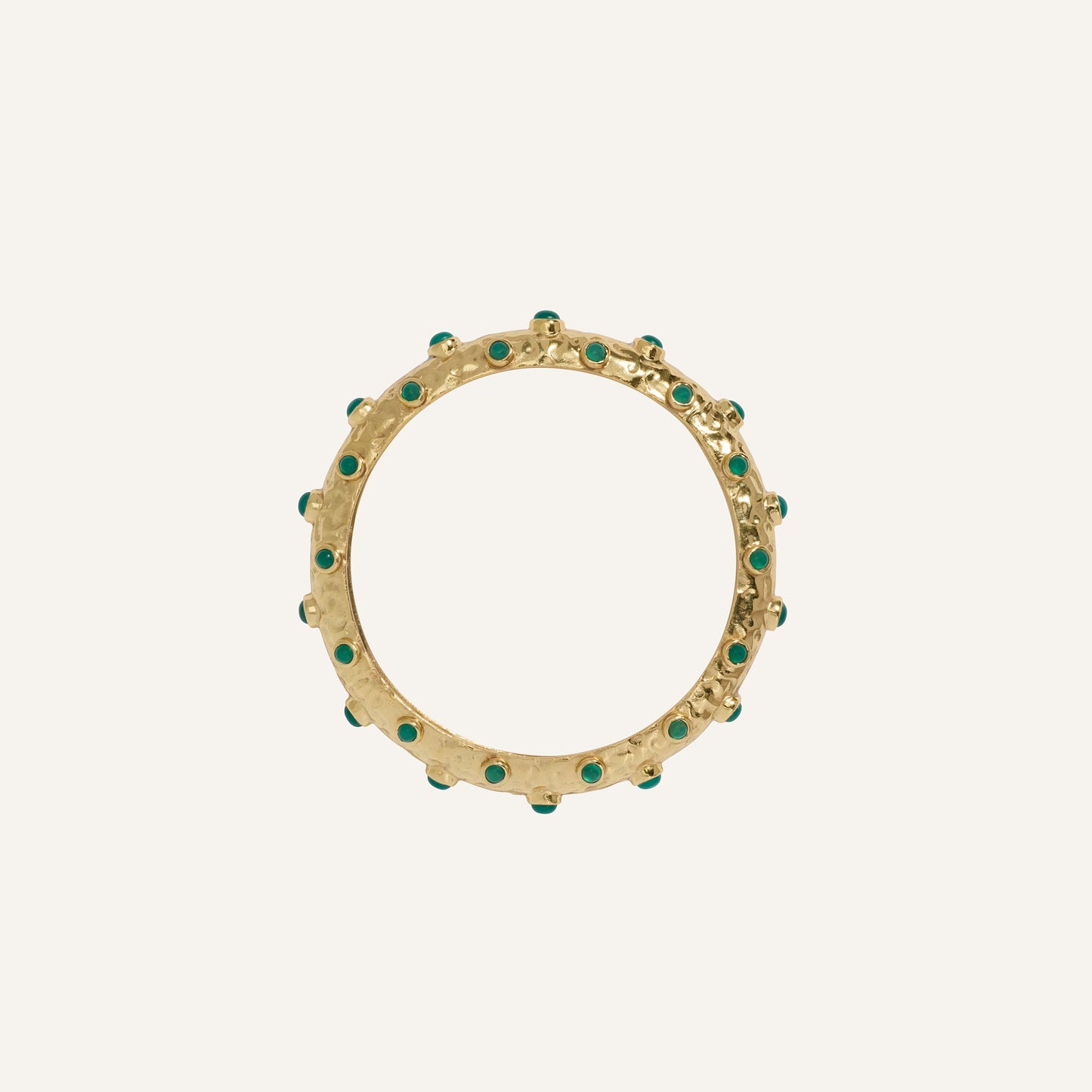 Bracelet jonc cabochons Onyx vert - Aqua