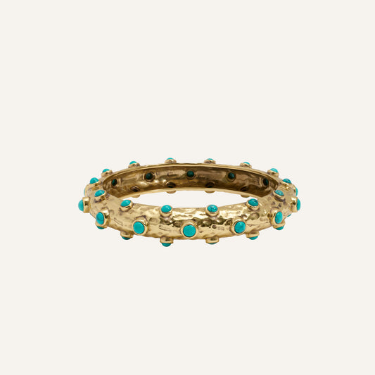 Bracelet jonc cabochons Turquoise - Aqua