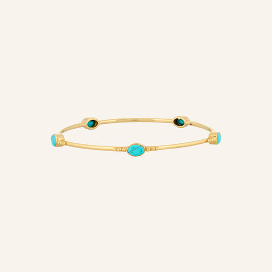 Bracelet jonc pierre Turquoise - Gina