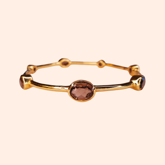 Bracelet jonc Quartz fumé - Gloria
