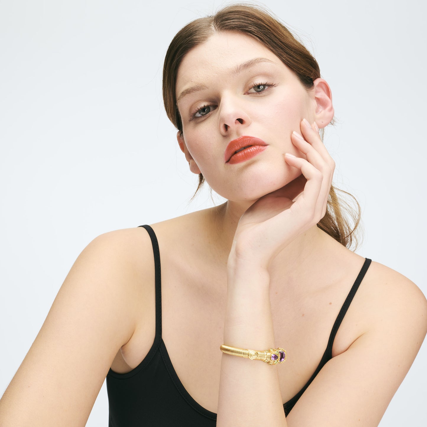 Bracelet jonc indien Améthyste/Péridot - Dolki