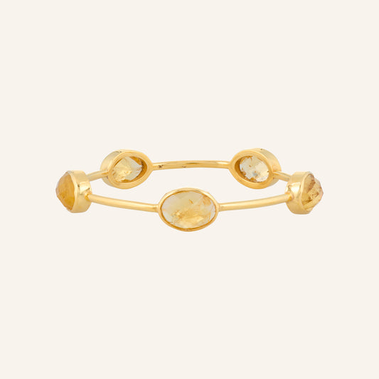 Bracelet jonc doré Citrine - Gisella