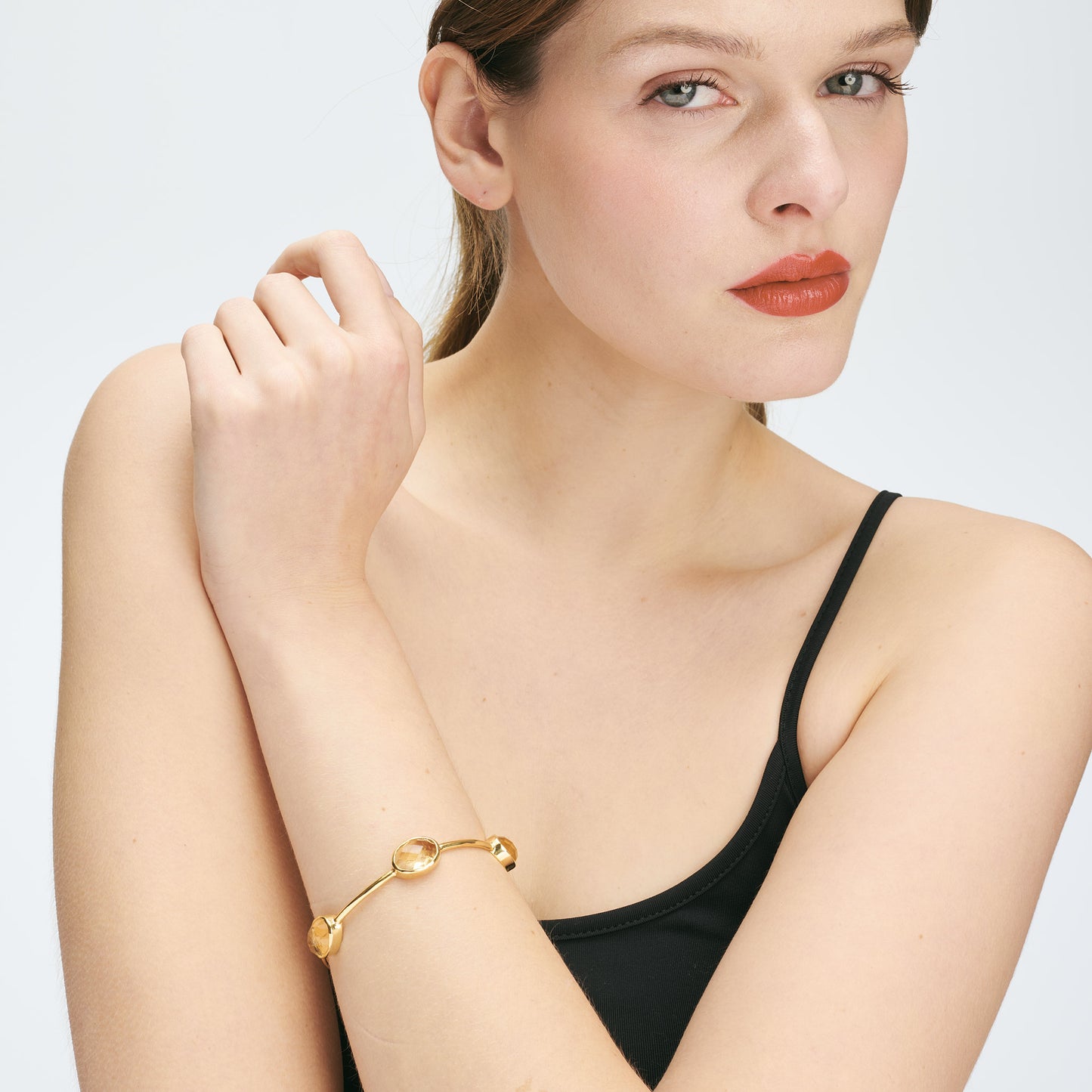 Bracelet jonc doré Citrine - Gisella