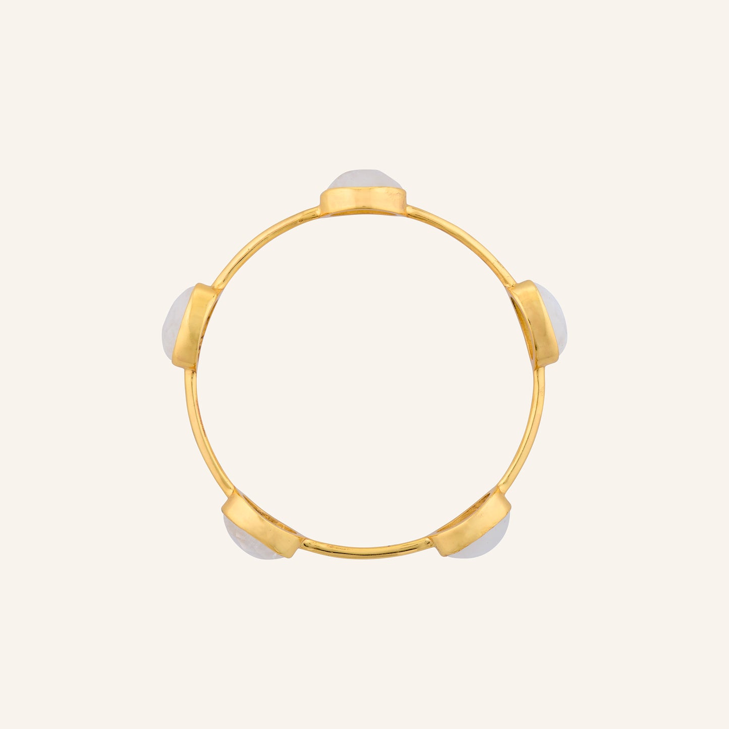 Bracelet jonc doré Pierre de lune - Gisella