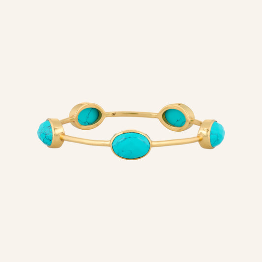 Bracelet jonc doré Turquoise - Gisella