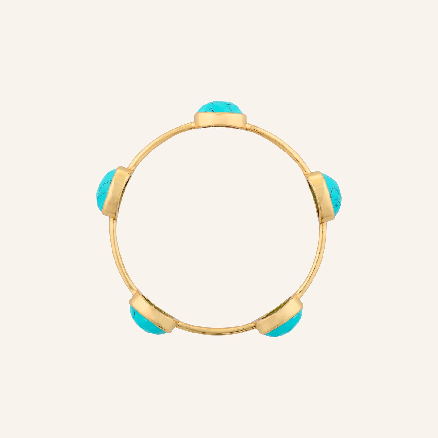 Bracelet jonc doré Turquoise - Gisella