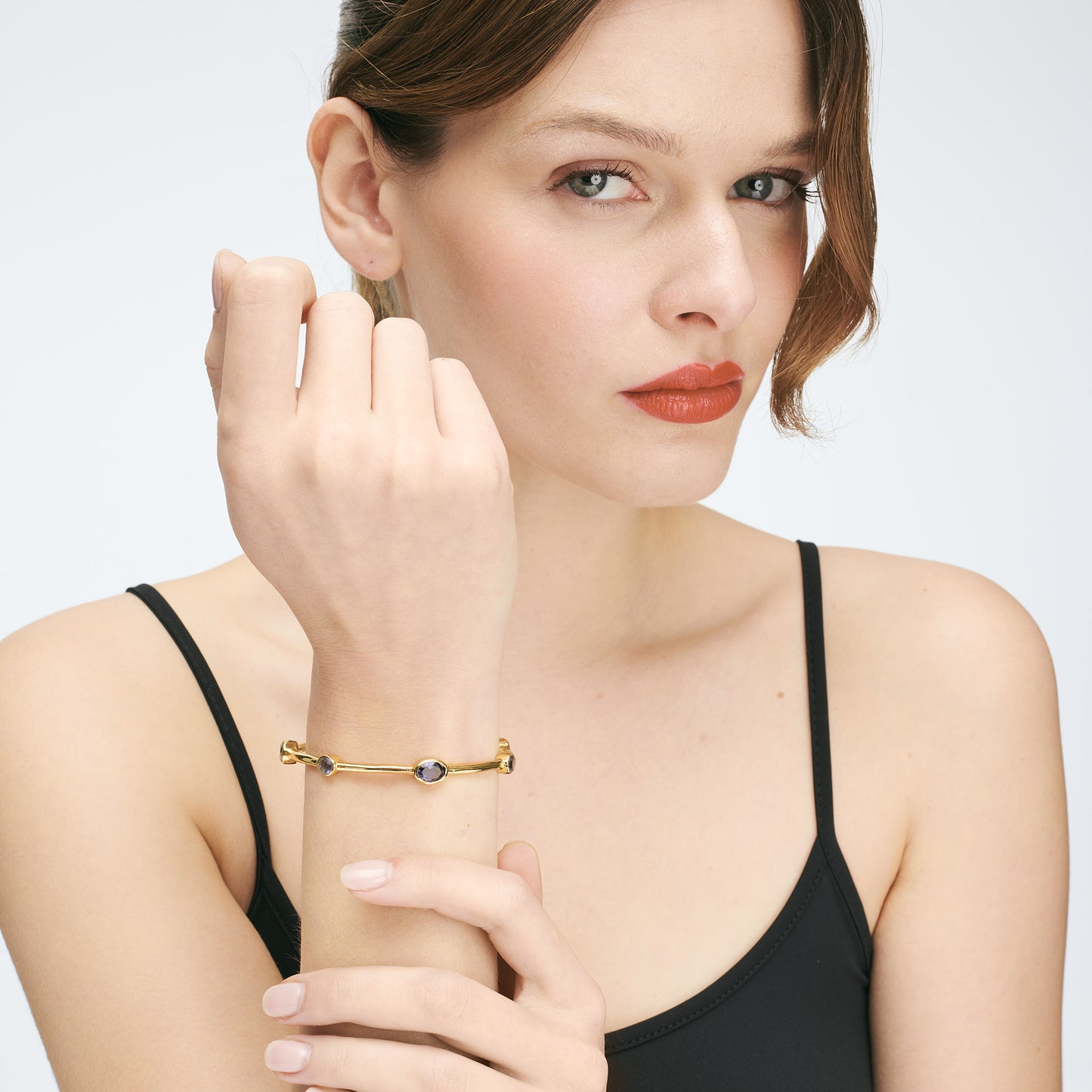 Bracelet jonc Topaze Bleu - Gloria