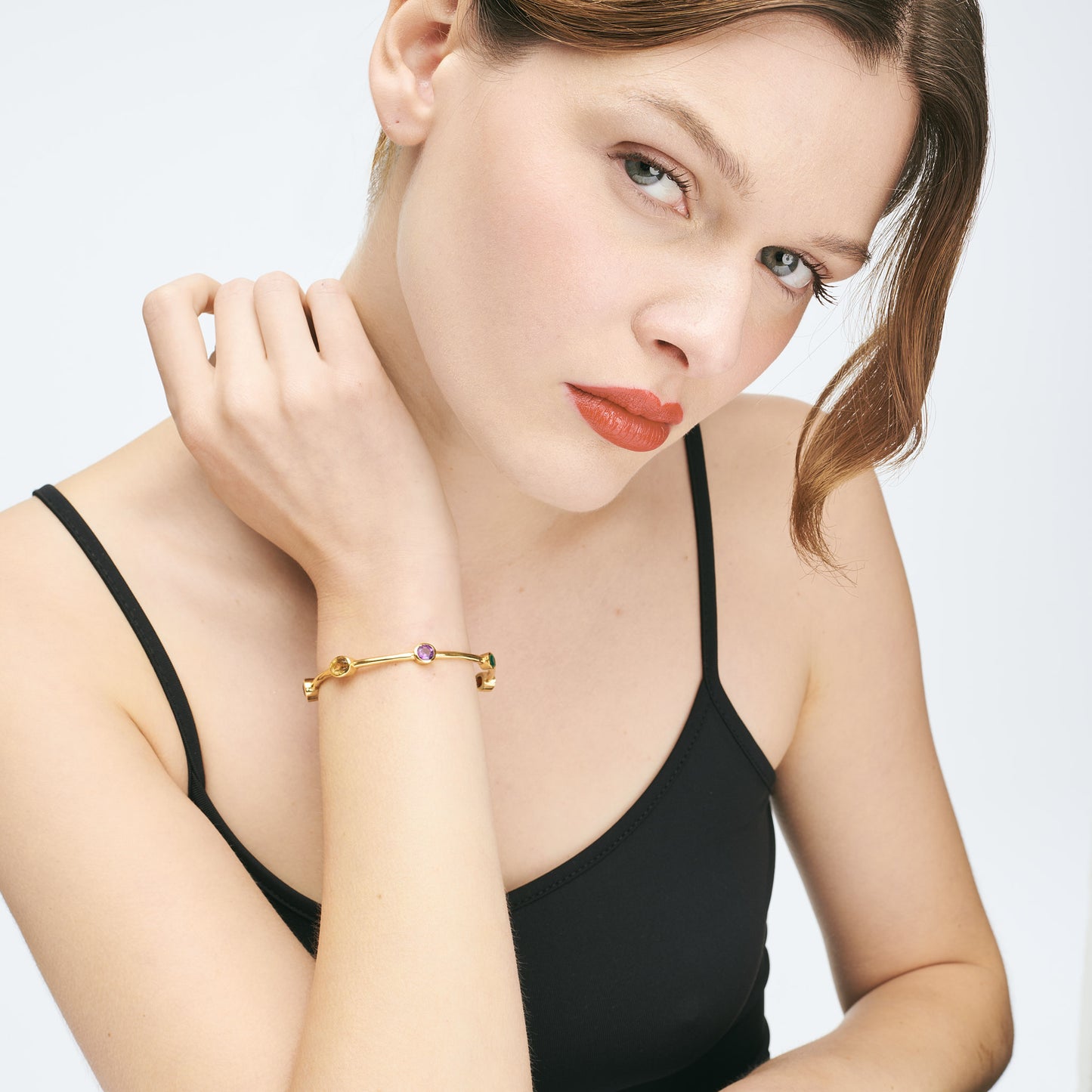 Bracelet jonc femme multi pierres - Gloria