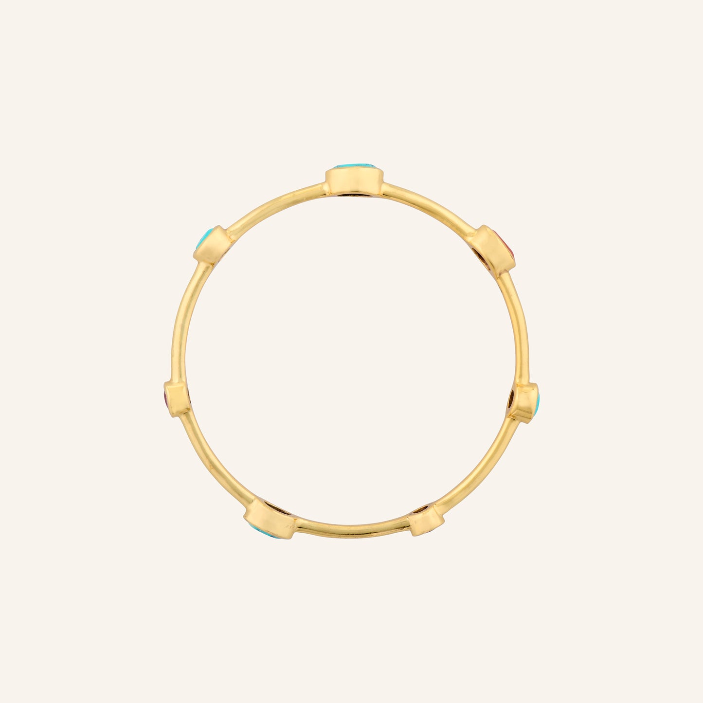 Bracelet jonc Turquoise/Cornaline - Gloria