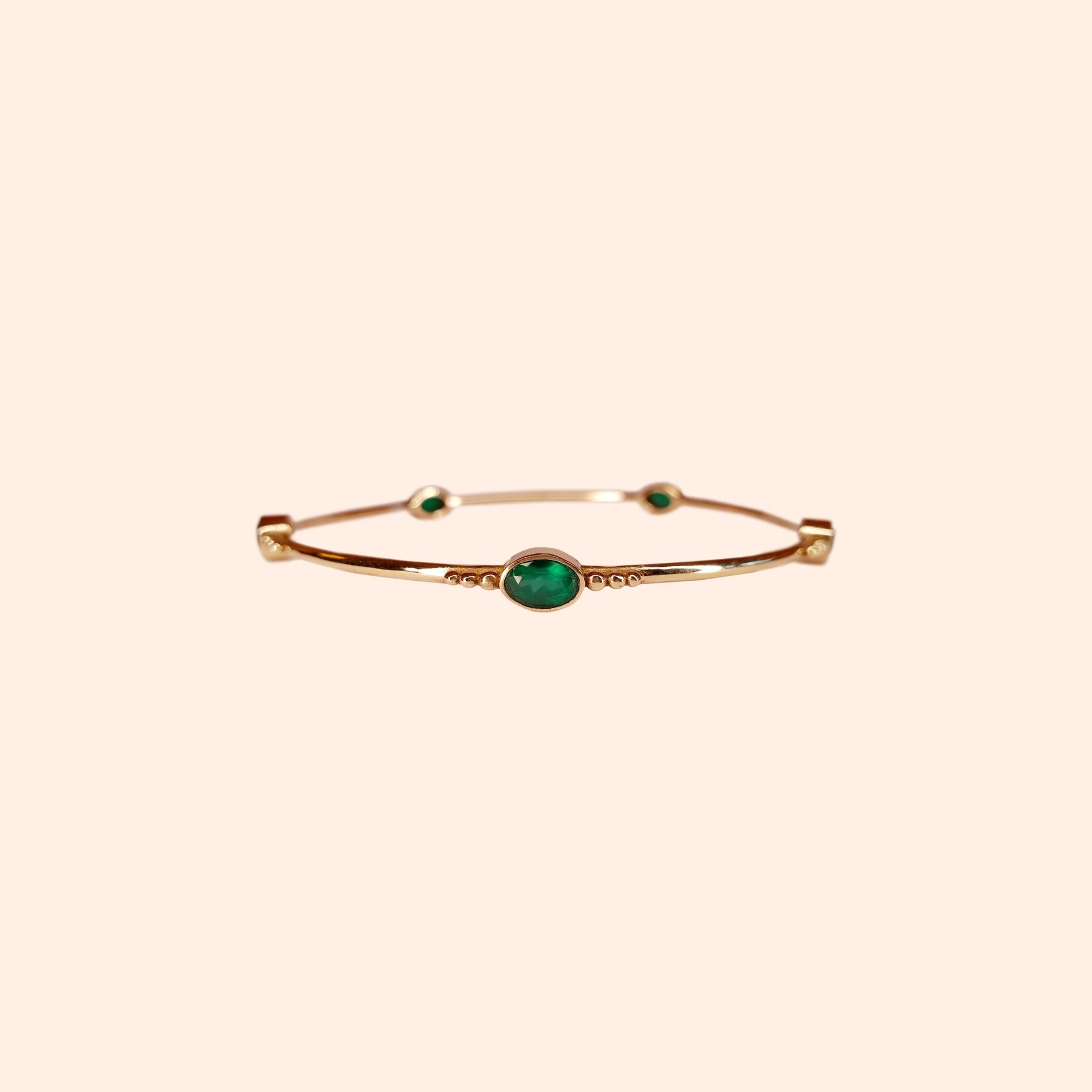 Bracelet jonc Onyx vert - Gina-Marialla-Bijoux