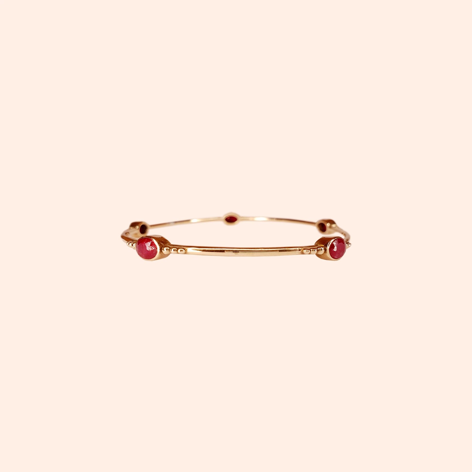 Bracelet jonc Rubis rose - Gina-Marialla-Bijoux